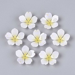 Светло-желтый Колпачки для акриловых бусин в виде цветов, для изготовления ювелирных изделий DIY, светло-желтый, 28x28x8~10 мм, отверстие : 1.6 мм