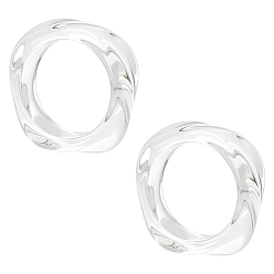 Прозрачный 2шт. акриловые браслеты для женщин, кольцо, прозрачные, внутренний диаметр: 2-3/8 дюйм (6.1 см)
