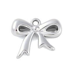 Платина Пластмассовые подвески ccb, бантом, платина, 29x34.5x8 мм, отверстие : 3.5 мм