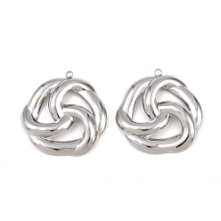 Нержавеющая Сталь Цвет 304 подвески из нержавеющей стали, геометрический шарм, цвет нержавеющей стали, 31.5x30.5x4 мм, отверстие : 1.8 мм