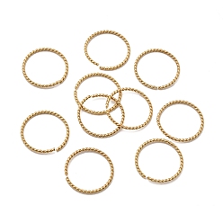 Золотой 304 из нержавеющей стали открыты кольца прыжок, витых круглых, золотые, 21.5~22x1.5 мм, внутренний диаметр: 19~20 мм