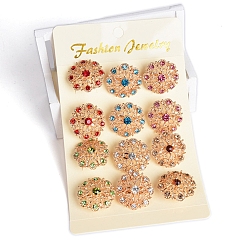 (52) Непрозрачная лаванда 12шт. брошь из сплава со стразами для рюкзака, цветок, разноцветные, 150x90 мм