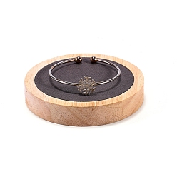 Круглые Бархатные и деревянные шкатулки, браслет дисплей, круглые, 9.5x1.8 см