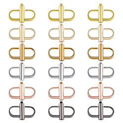 (52) Непрозрачная лаванда 18шт 6 цвета сплава регулировочные пряжки, для укорачивания цепочки кошелька, разноцветные, 1.4x2.15x0.4 см, отверстие : 8x6.5 мм, 3 шт / цвет