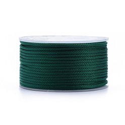 Green Polyester Braided Cords, for Jewelry Making Beading Crafting, Green, 2mm, about 21.87 yards(20m)/roll