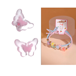 Бледно-Розовый 100 шт прозрачные акриловые бусины, бусина в бусине, бабочка, розовый жемчуг, 11.5x15.4x6.6 мм, отверстие : 2.2 мм