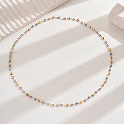 (52) Непрозрачная лаванда Элегантные латунные круглые бусины, длинные цепочки для женщин, разноцветные, 24.02 дюйм (61 см)