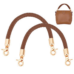 Сиена Плетеные ручки сумки из искусственной кожи, цинкового сплава с застежкой омар коготь, для изготовления кошелька, цвет охры, 30~32x1.2 см