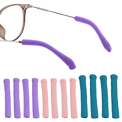 (52) Непрозрачная лаванда 12 пары 3 цвета плюшевая ткань очки заушники, разноцветные, 54~59x6~10x4~5 мм, 4 пара / цвет