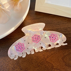 Ярко-Розовый Заколки для волос в виде когтей из ацетата целлюлозы (смола) в виде снежинок, аксессуары для волос для девочек и женщин, ярко-розовый, 50x100 мм