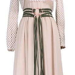 Темно-оливково-зеленый Винтажные многослойные ремни-цепочки из искусственной замши с длинными кисточками, с застежками-змейками из сплава, розовое золото , темно-оливковый зеленый, 2600~2800 мм