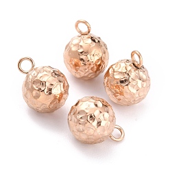 Розовое Золото Ионное покрытие (ip) 304 брелоки из нержавеющей стали, круглые, , розовое золото , 10.8x8 мм, отверстие : 1.8 мм