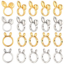 Античный Серебристый & Золотой 80шт 4 стили сплав бусины рамка, кролик, старинное серебро & золотой, 17.5~19x13.5~15x3~3.5 мм, отверстие : 1.6 мм, 20 шт / стиль