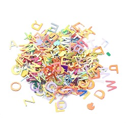 (52) Непрозрачная лаванда Блестки из пвх/бусины с пайетками, золотой блеск, случайные смешанные буквы, разноцветные, 2~5.5x1.5~7x0.3 мм