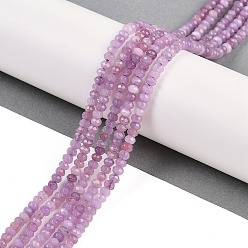 Сливовый Бусины из натурального белого нефрита, граненые, шайба, окрашенные, слива, 4~4.5x3 мм, отверстие : 1 мм, около 112~121 шт / нитка, 13.54''~13.98'' (34.4~35.5 см)