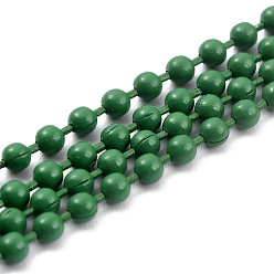 Зеленый Латунные шариковые цепи ручной работы, пайки, с катушкой, зелёные, 3 мм, 32.8 футов (10 м) / рулон