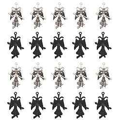 (52) Непрозрачная лаванда 20 шт 2 цвета подвески из сплава, козье очарование, разноцветные, 35x22x4 мм, отверстие : 2 мм, 10 шт / цвет