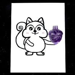 Аметист Натуральный аметистовыйшишковидный декор, с бумажными карточками, фигурка для украшения дома, энергетический камень рейки для исцеления, 26x20 мм