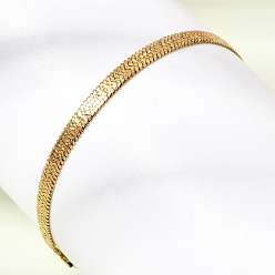 Золотой 304 браслеты из змеиной цепи из нержавеющей стали для женщин, золотые, 7.28 дюйм (18.5 см)
