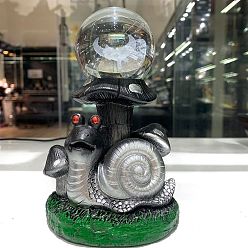 Серый Украшения для пьедестала скульптуры улиток и грибов, держатель хрустального шара, для домашнего офисного стола, серые, 94x92x97 мм