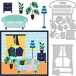 Furniture & Appliances 2 шт 2 стили трафареты для штампов из углеродистой стали, для diy scrapbooking, Фотоальбом, декоративная бумага для тиснения, цвет нержавеющей стали, образец мебели, 8.1~14.1x10.3~11.2x0.08 см, 1 шт / стиль