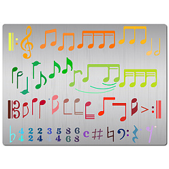 Musical Note Трафареты для резки металла из нержавеющей стали, для diy scrapbooking / фотоальбом, декоративное тиснение, матовый цвет нержавеющей стали, музыкальная нота, 190x140 мм
