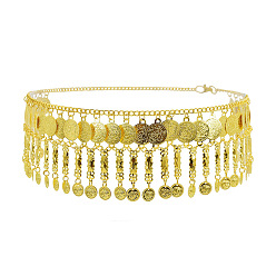 Золотой Цепи для талия в стиле бохо с кисточками из сплава в виде монеты для женщин, золотые, 520 мм