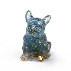 Аквамарин Украшение для выставки собак из смолы, с натуральными кусочками аквамарина внутри статуэток для украшения домашнего офиса, 45x50x75 мм
