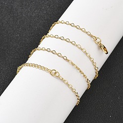 Настоящее золото 18K Ожерелья-цепочки из латуни для женщин, 304 из нержавеющей стали застежкой омар, стойки покрытие, без свинца и без кадмия, долговечный, реальный 18 k позолоченный, 17.72 дюйм (45 см)