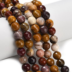 Моокаит Природные mookaite бисер нитей, граненые, круглые, 8 мм, отверстие : 1 мм, около 47~48 шт / нитка, 15.16'' (38.5 см)