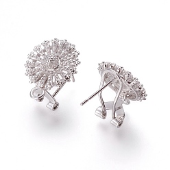 Платина Изделия из латуни, с петлей, цветок, платина, 17.5x14.5x11 мм, отверстие : 1.8 мм, штифты : 0.7 мм