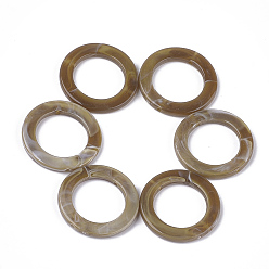Dark Goldenrod Acrylic Bead Frame, Imitation Gemstone Style, Ring, Dark Goldenrod, 41x4.5mm, Hole: 2mm, about 130pcs/500g