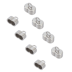 Stainless Steel Color 304 Stainless Steel Cord Ends, End Caps, Stainless Steel Color, 11.5x13mm, Hole: 3mm, Inner: 5.5x10mm, 5pcs/box