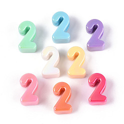 (52) Непрозрачная лаванда Непрозрачные акриловые бусины с УФ-покрытием, радужный, число 2, разноцветные, 21~24x12~14x10.5~12 мм, отверстие : 6 мм