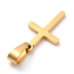 Golden 304 Stainless Steel Pendants, for Jewelry Making, Cross, Golden, 20.5x12.5x1.2mm, Hole: 3.5x7mm