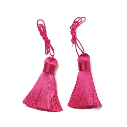 Tief rosa Polyester Quaste große Anhänger, Eis Seide Quaste, tief rosa, 50~57x12 mm