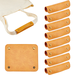 Marron Sablonneux 10pièces de protections pour poignées de bagages en simili cuir, rectangle, Sandy Brown, 102x121x1.5~5mm