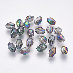 Colorful Imitation Austrian Crystal Beads, Grade AAA, Faceted, Rice, Colorful, 8x6mm, Hole: 0.7~0.9mm