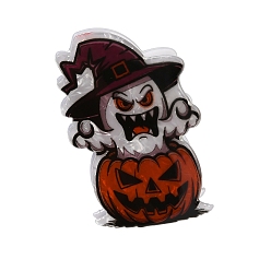 Разноцветный Заколки-когти из ПВХ на тему Хэллоуина, призрак с тыквой, красочный, 70.5x49.5x40.5 мм