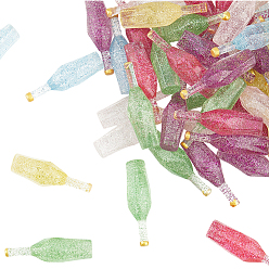 (52) Непрозрачная лаванда 60шт 6 цвета фиктивный флакон прозрачная смола кабошон, с блеском порошок, разноцветные, 41.5x12.5x12.5 мм, 10 шт / цвет