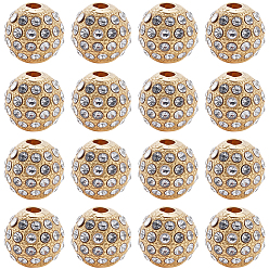 Золотой 20шт. сплава стразов бусины, круглые, золотые, 8x8 мм, отверстие : 1.5 мм