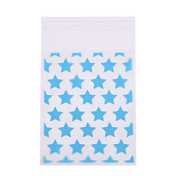 Темно-Голубой 50Прозрачные пластиковые целлофановые пакеты прямоугольной формы., сумки со звездным принтом для упаковки открыток, глубокое синее небо, 13x8 см, мешок: 10x8 см, односторонняя толщина: 1.2 мил(0.03мм)