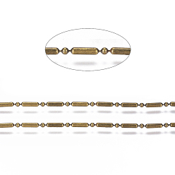 Античная Бронза Латунные шаровые цепи, шариковые и барные цепи, долговечный, пайки, с катушкой, без кадмия, без никеля и без свинца, античная бронза, 5.6x1.5 mm и 1.5 mm, около 301.83 футов (92 м) / рулон