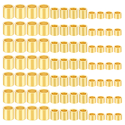 Настоящее золото 18K 90 шт. 3 стили 925 бусины-разделители из стерлингового серебра, колонка, реальный 18 k позолоченный, 1.5~2x1~2 мм, отверстие : 0.5~1.5 мм, около 30 шт. / стиль