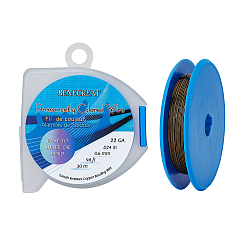 Античная Бронза Круглая медная проволока, для изготовления ювелирных изделий, античная бронза, 22 датчик, 0.6 мм, около 98.42 футов (30 м) / рулон