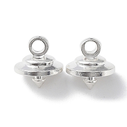 Посеребрённый Поручни из латуни с покрытием из латуни, без свинца и без кадмия, 925 серебро покрытием, 7.5x7 мм, отверстие : 1.6 мм