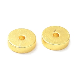 Золотой Spacer бисер латунные, долговечный, плоско-круглые, золотые, 7x2 мм, отверстие : 1.6 мм
