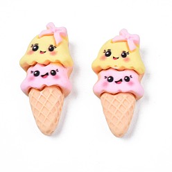 Yellow Opaque Resin Cabochons, Ice Cream, Yellow, 24x11.5x6mm