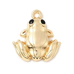 Золотой Подвески из эмали и сплава, долговечный, без свинца и без кадмия, стойки покрытие, очарование лягушки, золотые, 21.5x19.5x5.5 мм, отверстие : 1.8 мм