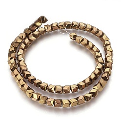 с Покрытием Меди Гальванические немагнитная синтетический гематит бисер пряди, полировать, с медным покрытием, 6x5.5x6 мм, отверстие : 1 мм, около 74 шт / нитка, 15.94 дюйм (40.5 см)